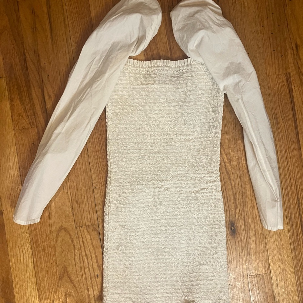 Aritzia White Off-Shoulder Dress
